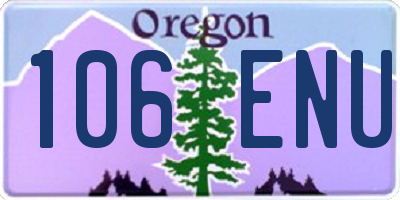 OR license plate 106ENU