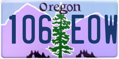 OR license plate 106EOW