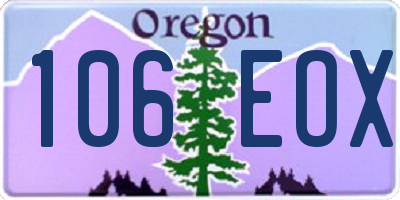 OR license plate 106EOX