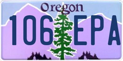 OR license plate 106EPA