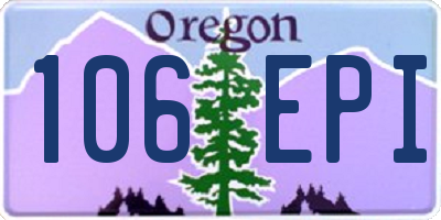 OR license plate 106EPI