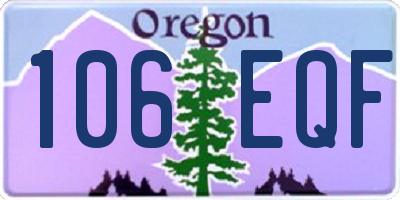 OR license plate 106EQF