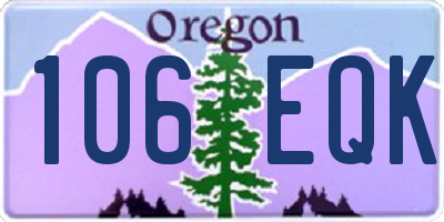 OR license plate 106EQK