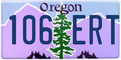 OR license plate 106ERT