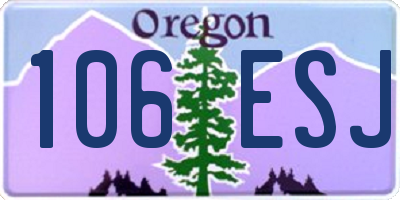 OR license plate 106ESJ