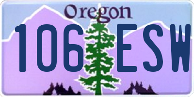 OR license plate 106ESW