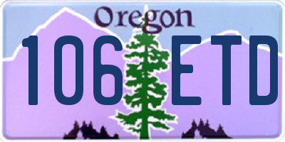 OR license plate 106ETD