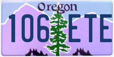 OR license plate 106ETE
