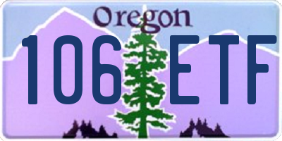 OR license plate 106ETF