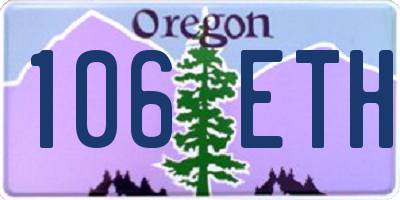 OR license plate 106ETH