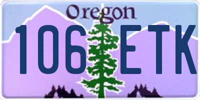 OR license plate 106ETK