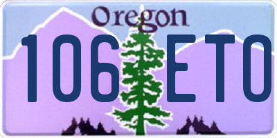 OR license plate 106ETO