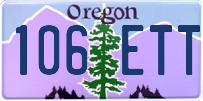 OR license plate 106ETT