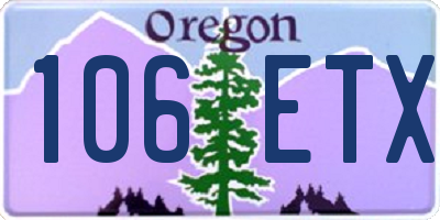 OR license plate 106ETX