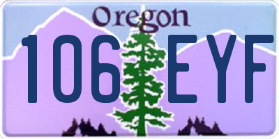 OR license plate 106EYF