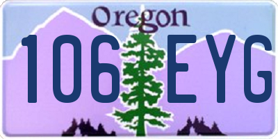 OR license plate 106EYG