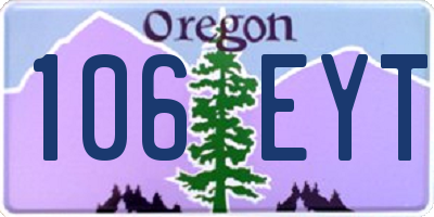 OR license plate 106EYT