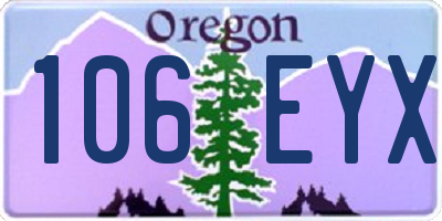 OR license plate 106EYX