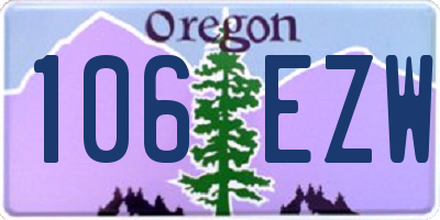OR license plate 106EZW