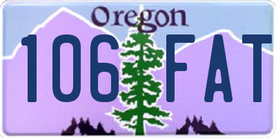 OR license plate 106FAT