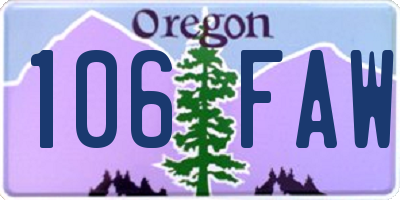 OR license plate 106FAW
