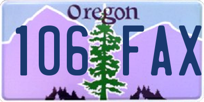 OR license plate 106FAX