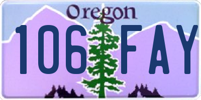 OR license plate 106FAY