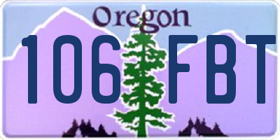 OR license plate 106FBT