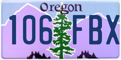 OR license plate 106FBX