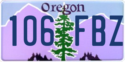 OR license plate 106FBZ