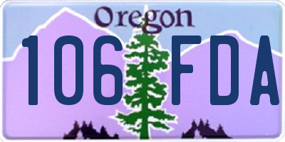 OR license plate 106FDA