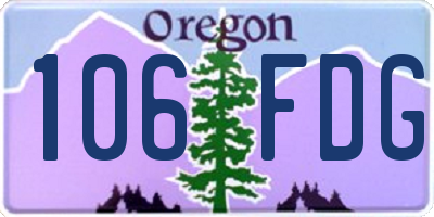 OR license plate 106FDG