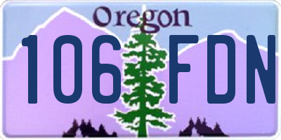 OR license plate 106FDN