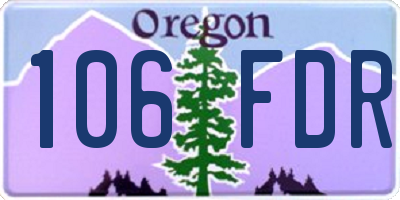 OR license plate 106FDR