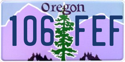 OR license plate 106FEF