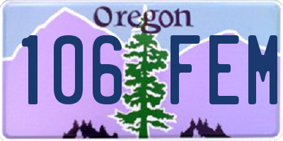 OR license plate 106FEM