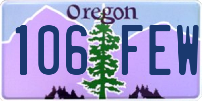 OR license plate 106FEW