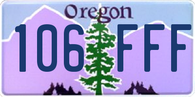 OR license plate 106FFF