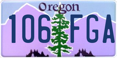 OR license plate 106FGA