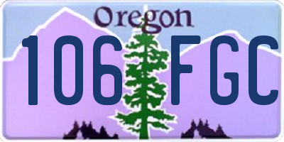 OR license plate 106FGC
