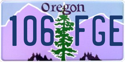 OR license plate 106FGE