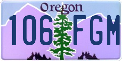 OR license plate 106FGM