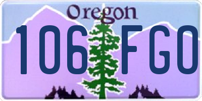 OR license plate 106FGO