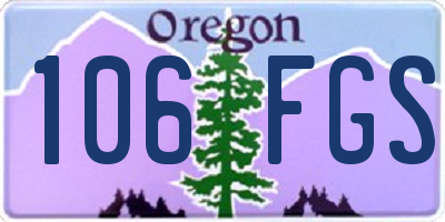 OR license plate 106FGS