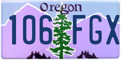 OR license plate 106FGX