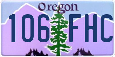 OR license plate 106FHC