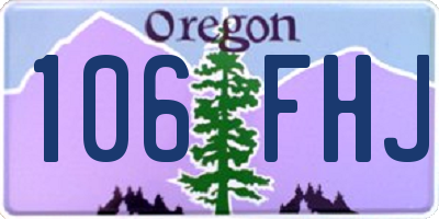 OR license plate 106FHJ