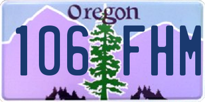 OR license plate 106FHM