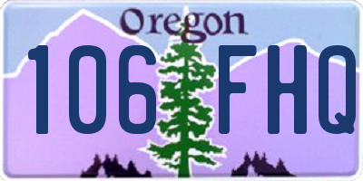 OR license plate 106FHQ