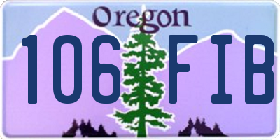 OR license plate 106FIB